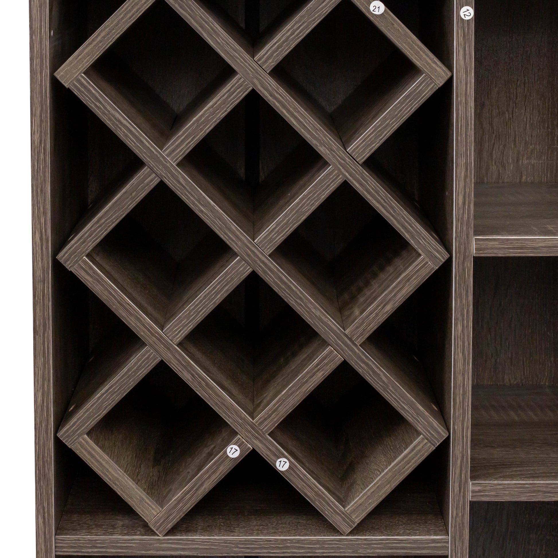 Kitchen Bar Table With Storage Shelves Dark Oak Mdf