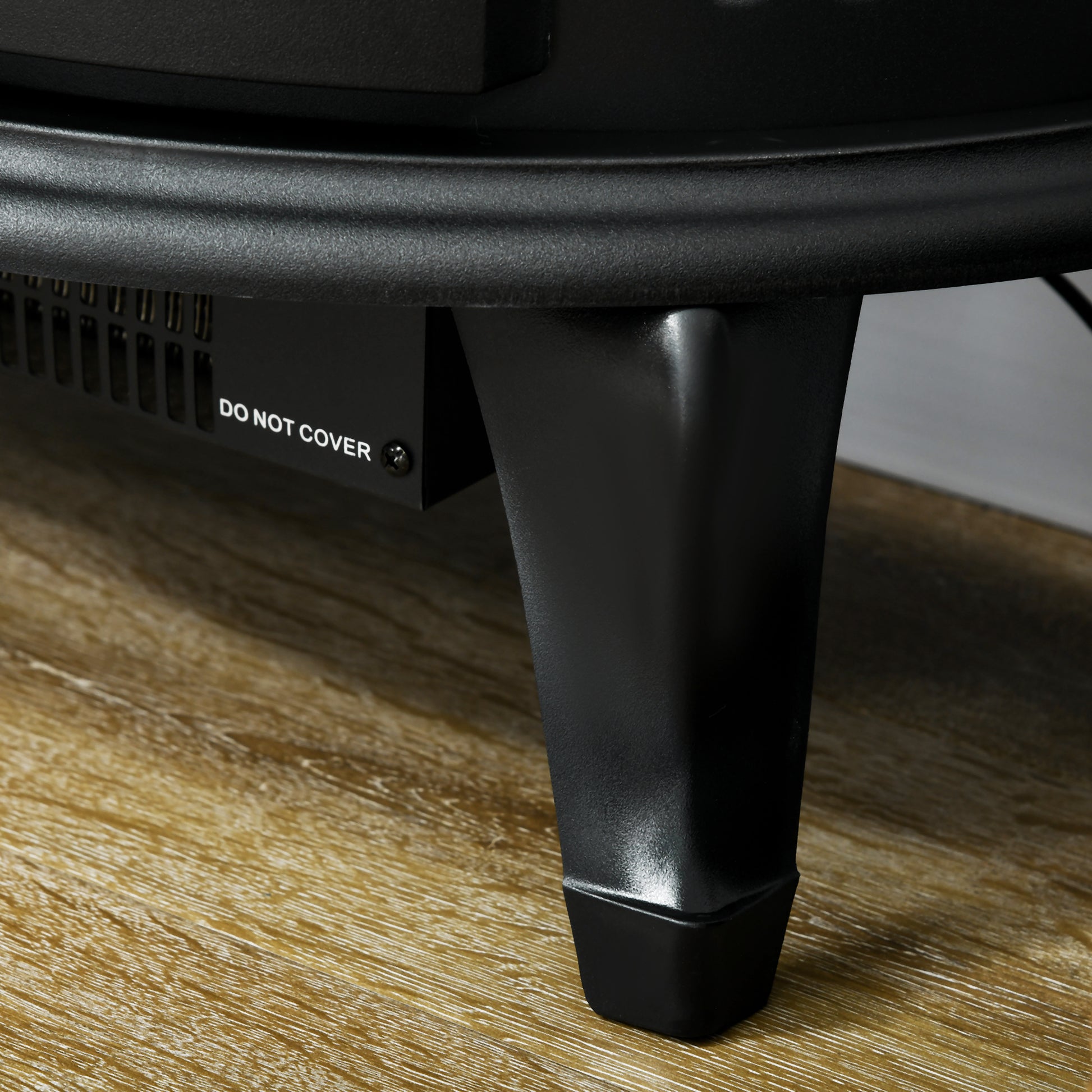 Homcom 22" Electric Fireplace Stove, Freestanding Electric Fire Place Heater With Realistic Led Flame, Adjustable Temperature, 1500W, Black Black Polypropylene