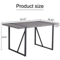 Industrial Rectangular Mdf Material Gray Dining Table With Texture, Equipped With A 1.57 Inch Thick Tabletop And Black Metal Legs, Used For Writing Desks, Kitchen Terraces, Dining Rooms 1529 Grey Mdf