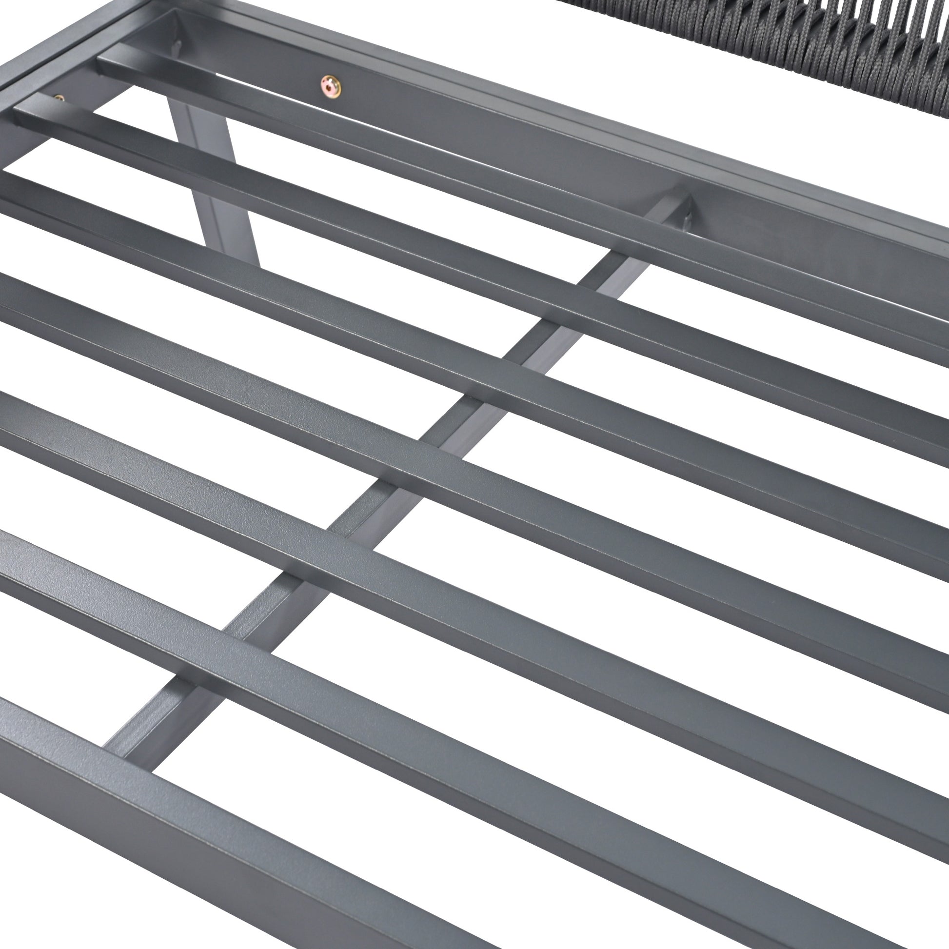 K&K 4 Piece Rope Patio Furniture Set, Outdoor Furniture With Tempered Glass Table, Patio Conversation Set Deep Seating With Thick Cushion For Backyard Porch Balcony Grey Yes Complete Patio Set Grey Weather Resistant Frame Fade Resistant Cushion Garden &