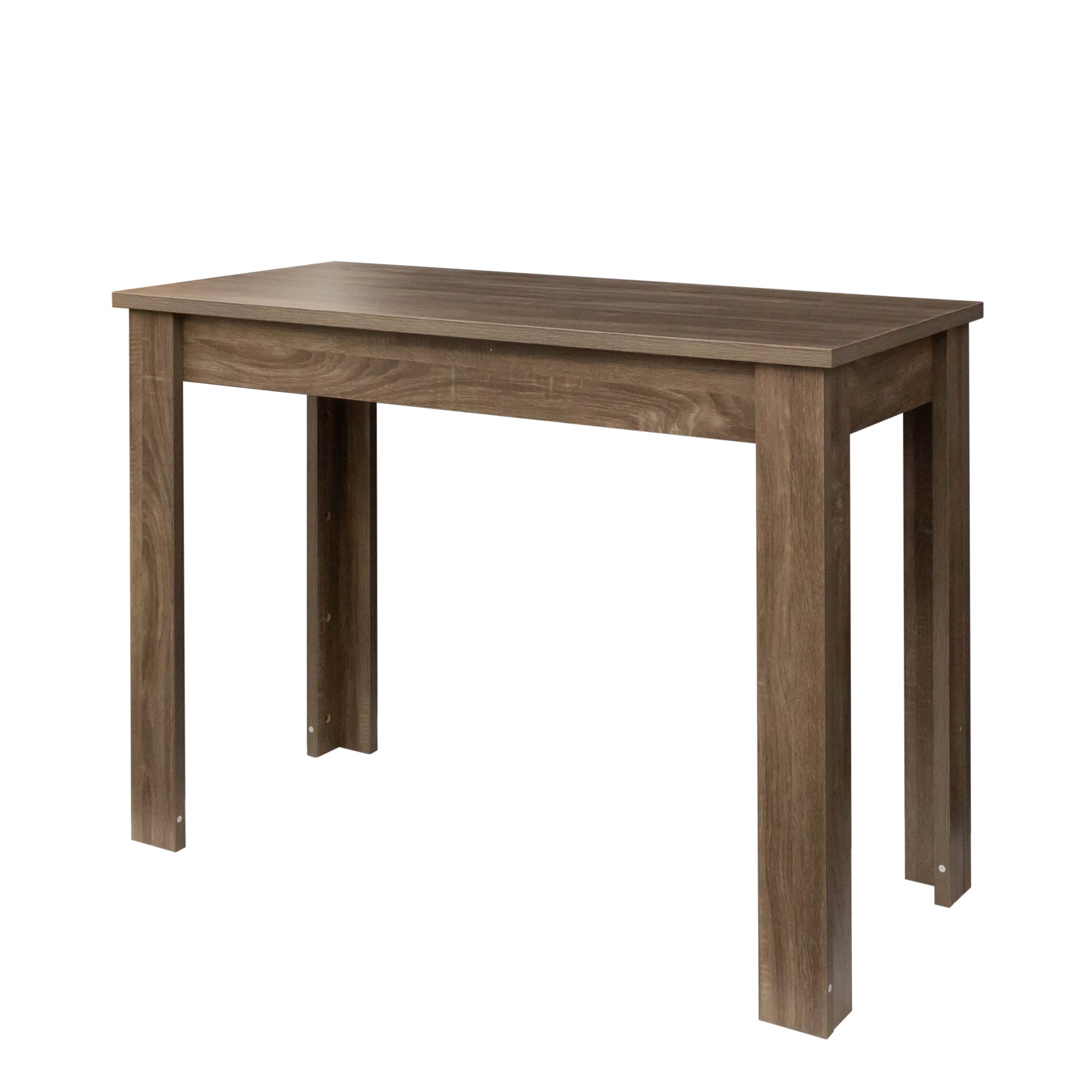 Kitchen Bar Table With Storage Shelves Dark Oak Mdf