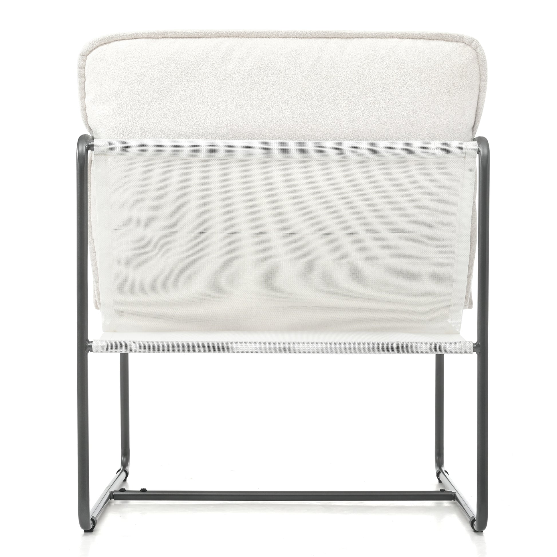 2 Sets 1 Case, Upholstered Hanging Armchair With Arm Pocket Metal Frame, Crushed Foamcushions And Skin Friendly Braid For Living Room And Bedroom. White Color White Foam Polyester