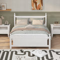 Full Size Solid Wood Platform Bed Frame For Kids, Teens, Adults, No Need Box Spring, White Box Spring Not Required Full White Wood Bedroom Mid Century Modern,Modern Pine Bed Frame Wood