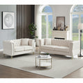 3 Seater 2 Seater Combination Sofa Tufted Couch With Rolled Arms And For Living Room, Bedroom, Office, Apartment, Four Pillows Beige Foam Velvet