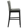Grey And Black Stool With Trim Set Of 2 Grey Dining Room Wipe Clean Transitional Bar Stools Solid Back Foam Upholstered