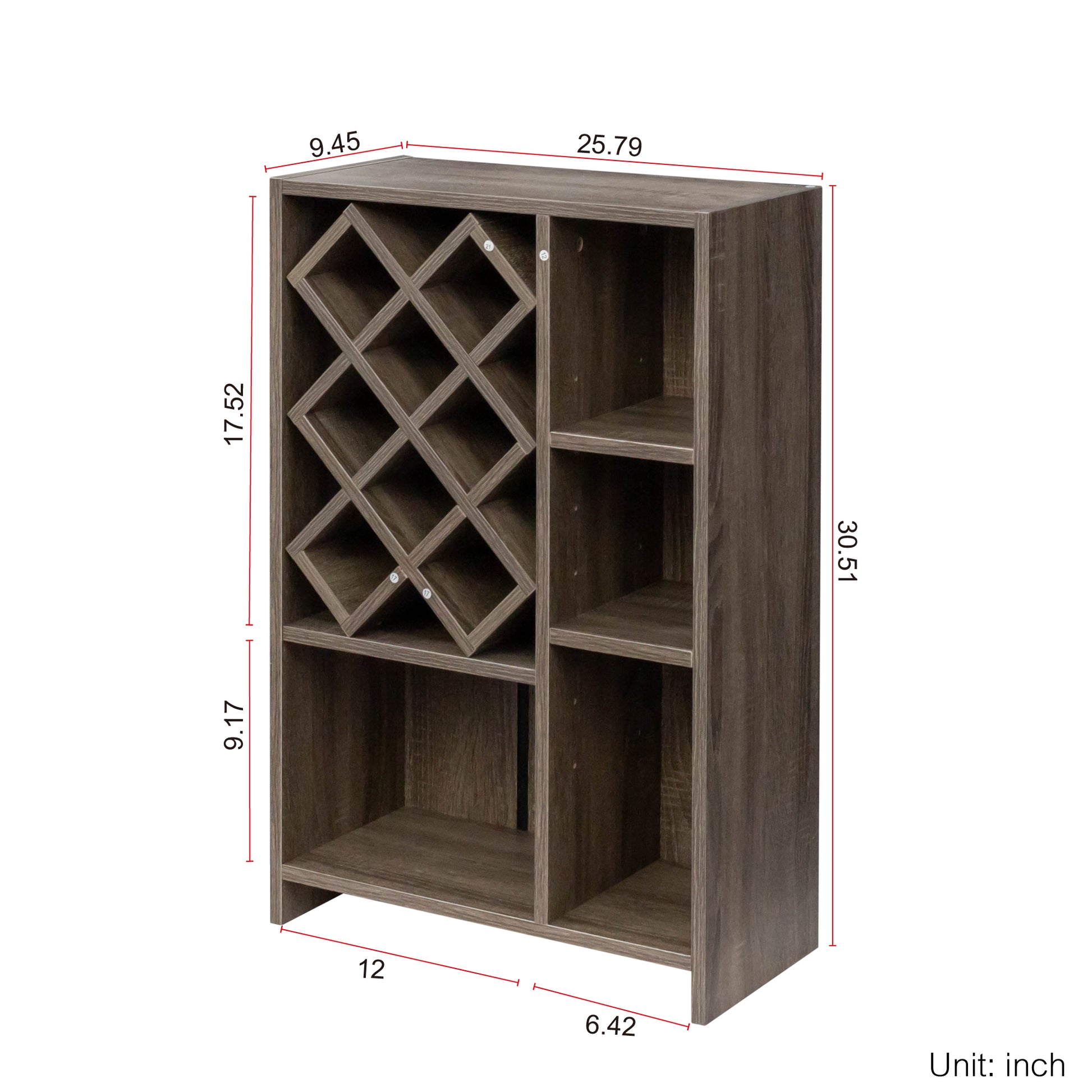 Kitchen Bar Table With Storage Shelves Dark Oak Mdf