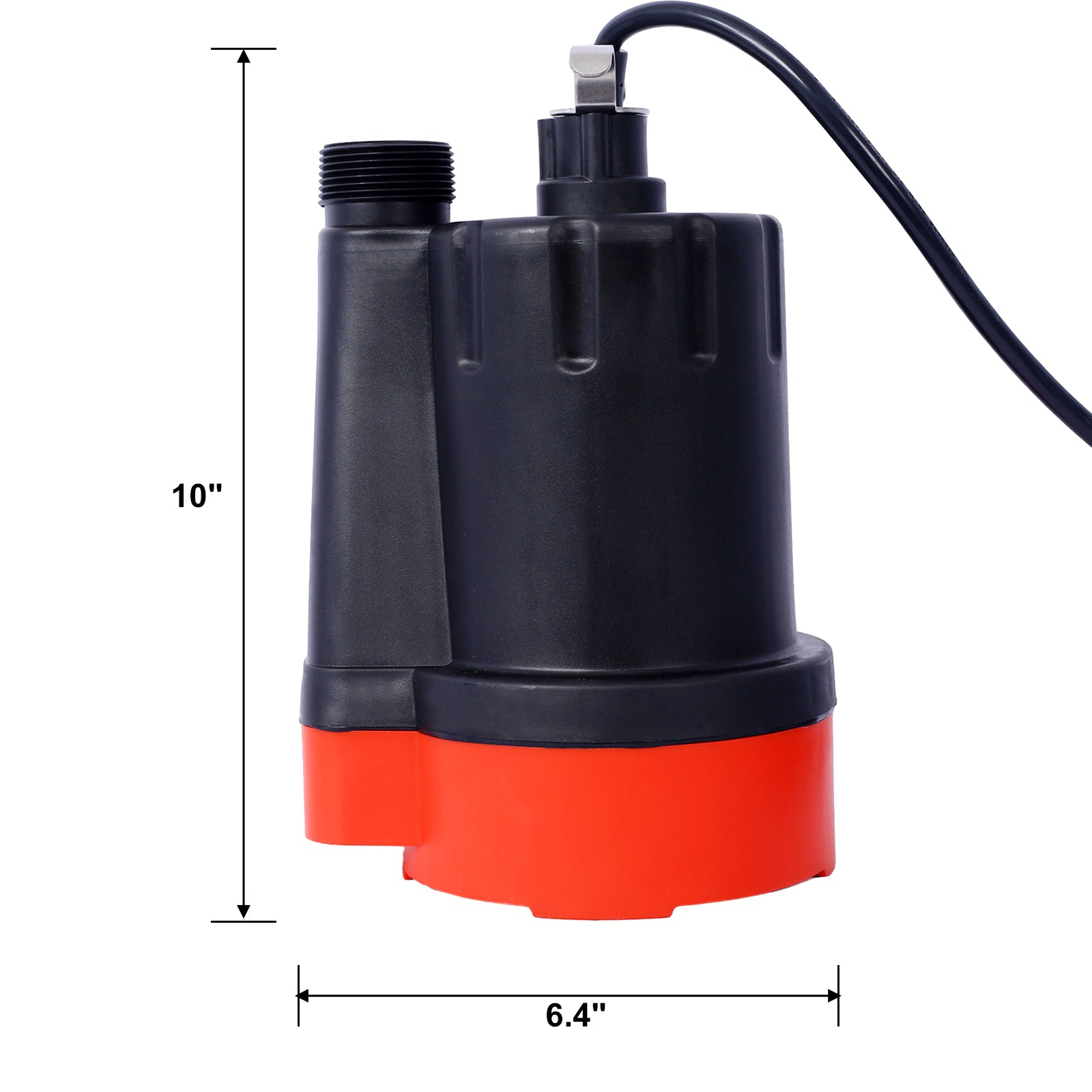 Submersible Water Pump, 1 4Hp 2000Gph Thermoplastic Utility Pump Portable Electric Water Pump Sump Pump, With 10 Feet Power Cord. Black Abs