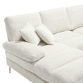 United Modern Large Chenille Fabric U Shape Sectional Sofa Beige Chenille