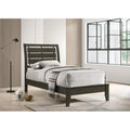 Mod Grey Slat Back Twin Panel Bed Box Spring Required Twin Grey Wood Bedroom Transitional Rubberwood Panel Wood