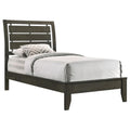 Mod Grey Slat Back Twin Panel Bed Box Spring Required Twin Grey Wood Bedroom Transitional Rubberwood Panel Wood