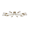 10 Light Sputnik Chandelier Brushed Gold Ceiling Light Semi Flush Mount Light Ceiling Lamp Brushed Gold Metal