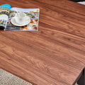 63 Inch Rectangle Dining Table Set For 4 6 People, Walnut Wood Effect, Suitable For Kitchens, Restaurants, And Living Rooms, 63