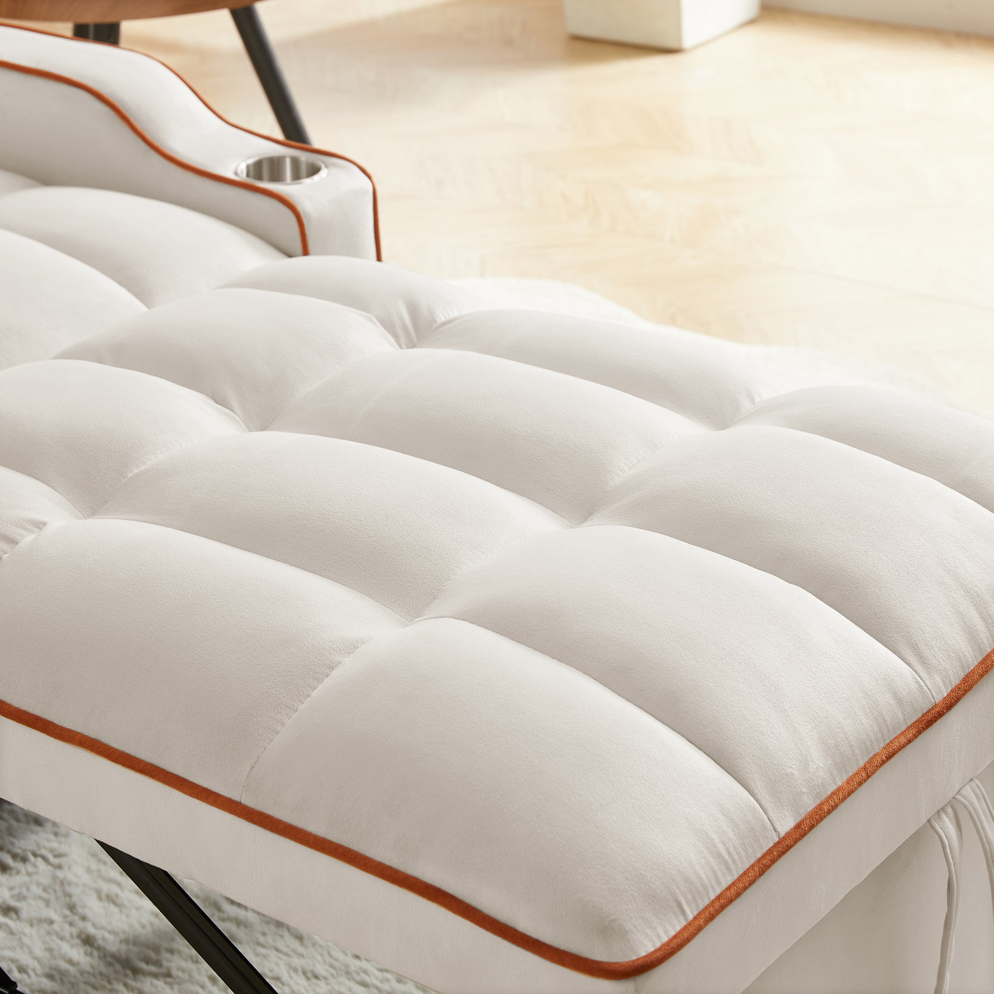 3 In 1 Sofa Bed, Convertible Sleeper Chair Sofa Bed Adjustable Pull Out Sleeper Chair Bed Multi Pockets Folding Sofa Bed For Living Room Bedroom Small Space Beige Velvet 1 Seat