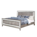 Metallic Queen Mercury Bed Queen Silver Wood Bedroom Contemporary,Modern Poplar Panel Faux Leather Wood