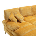 United Modern Large Chenille Fabric U Shape Sectional Sofa Yellow Chenille