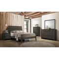 Mod Grey Slat Back Full Panel Bed Box Spring Required Full Grey Wood Gray Bedroom Transitional Rubberwood Panel Wood