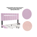 Pink Velvet Upholstered Bed Frame With Adjustable Features, Teenage Girl'S Favorite Pink Collection. Box Spring Not Required Queen Pink Wood Espresso Bedroom Minimalist,Shabby Chic,Ultra Modern Rubberwood Adjustable Bedbase Fiber Foam And Polyester Fiber