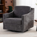 Large Swivel Chair, Upholstered Armchair, Modern Chair, Skin Friendly Gradient Color Linen Fabric, Comfortable To Sit. Suitable For Reception Living Room, Gray Gray Fabric