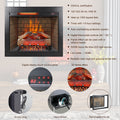 28Inch Infrared Electric Fireplace Insert, Touch Panel Home Decor Heater, Smokeless Firebox With Trim Kit Powder Coated Electric Antique Black Vent Free Primary Living Space Yes Insert Tempered Glass Sheet Metal Plastic Electric