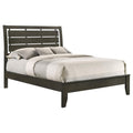 Mod Grey Slat Back Queen Panel Bed Box Spring Required Queen Grey Wood Gray Bedroom Transitional Rubberwood Panel Wood