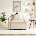 3 In 1 Sofa Bed, Convertible Sleeper Chair Sofa Bed Adjustable Pull Out Sleeper Chair Bed Multi Pockets Folding Sofa Bed For Living Room Bedroom Small Space Beige Velvet 1 Seat