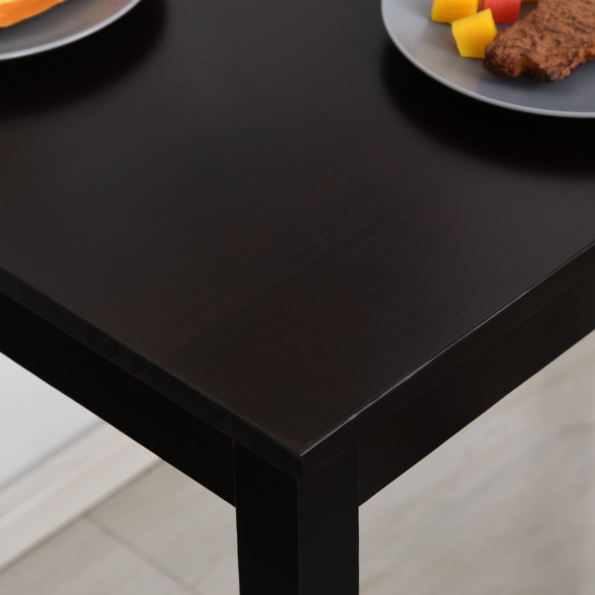 Homcom 5 Piece Dining Room Table Set, Wooden Kitchen Table And Chairs For Dinette, Breakfast Nook, Chestnut Brown Brown Wood