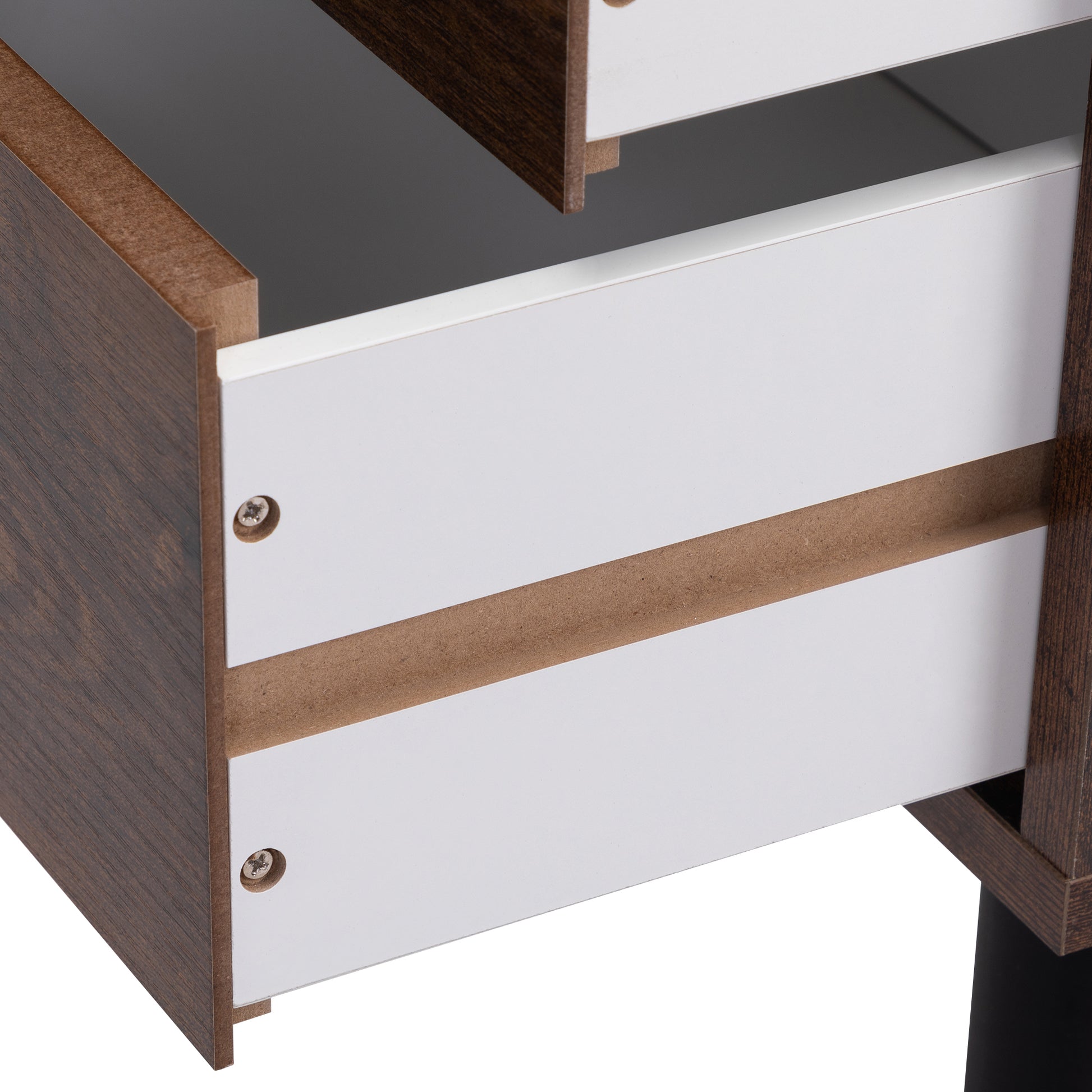 Ightstand With 2 Drawers, Bedside Tables With Solid Wood Legs And Storage, End Table, Side Table, Bedside Furniture For Bedroom, Living Room, Rustic Brown Rustic Brown Mdf