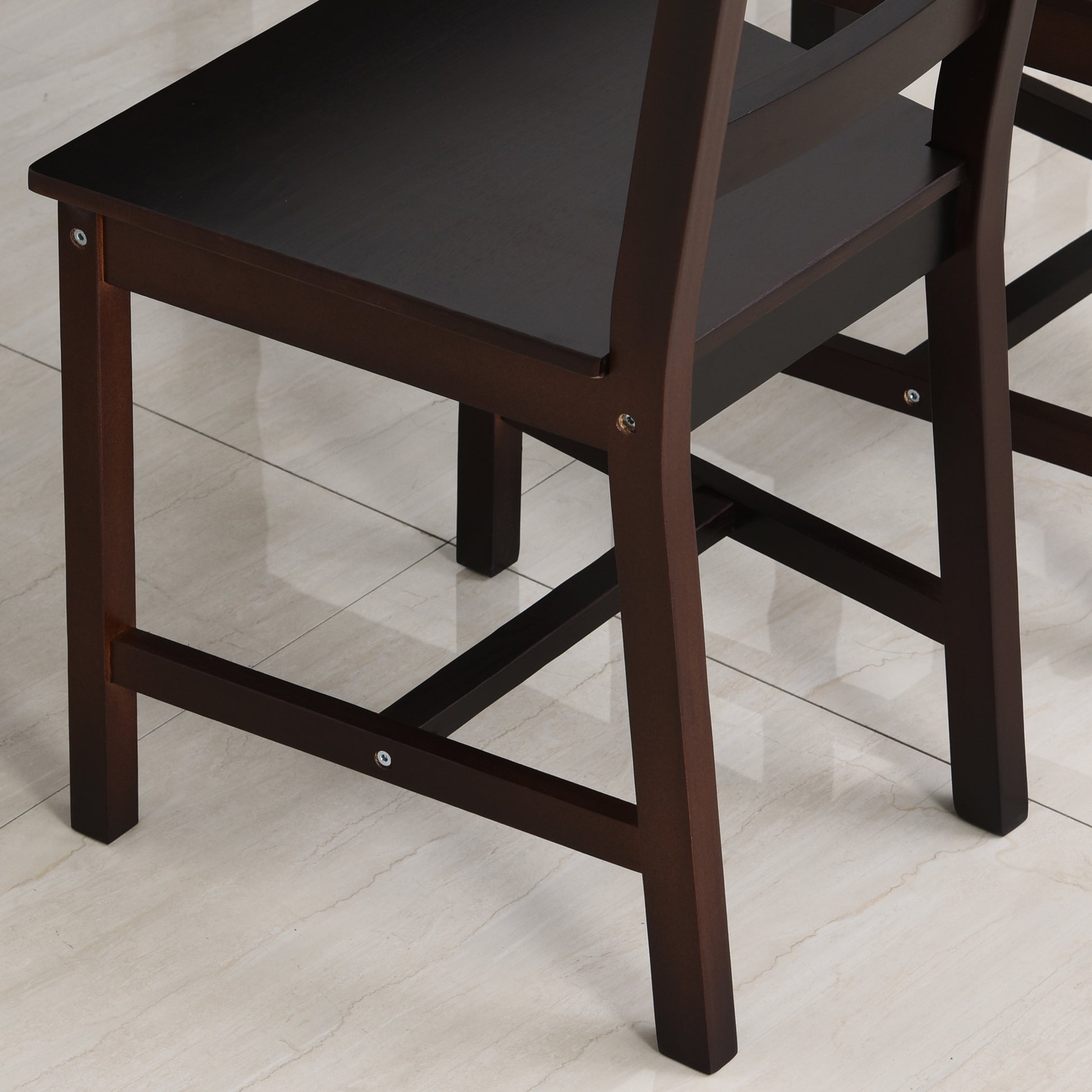 Homcom 5 Piece Dining Room Table Set, Wooden Kitchen Table And Chairs For Dinette, Breakfast Nook, Chestnut Brown Brown Wood