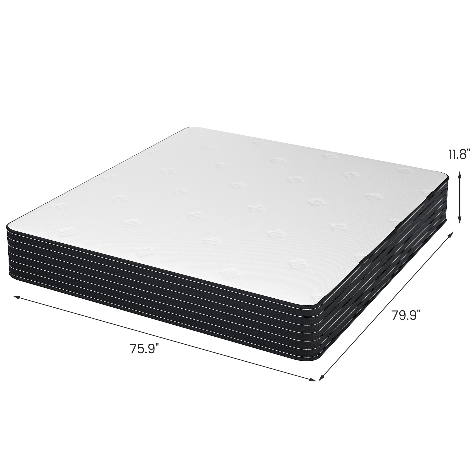 King Size Mattresses ,Memory Foam Hybrid Queen Mattresses In A Box,Individual Pocket Springcomfortable For Sleep Supportive And Pressure Relief Black White Bedroom Foam Polyester Blend