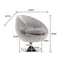 360 Degree Swivel Cuddle Barrel Accent Chairs, Round Armchairs With Wide Upholstered, Fluffy Fabric Chair For Living Room, Bedroom, Office, Waiting Rooms Gray Velvet