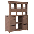 Garden Potting Bench Table, Rustic And Sleek Design With Multiple Drawers And Shelves For Storage, Brown Brown Garden & Outdoor Rustic Wood