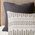 Cotton Jacquard Comforter Mini Set Ivory Charcoal Cotton