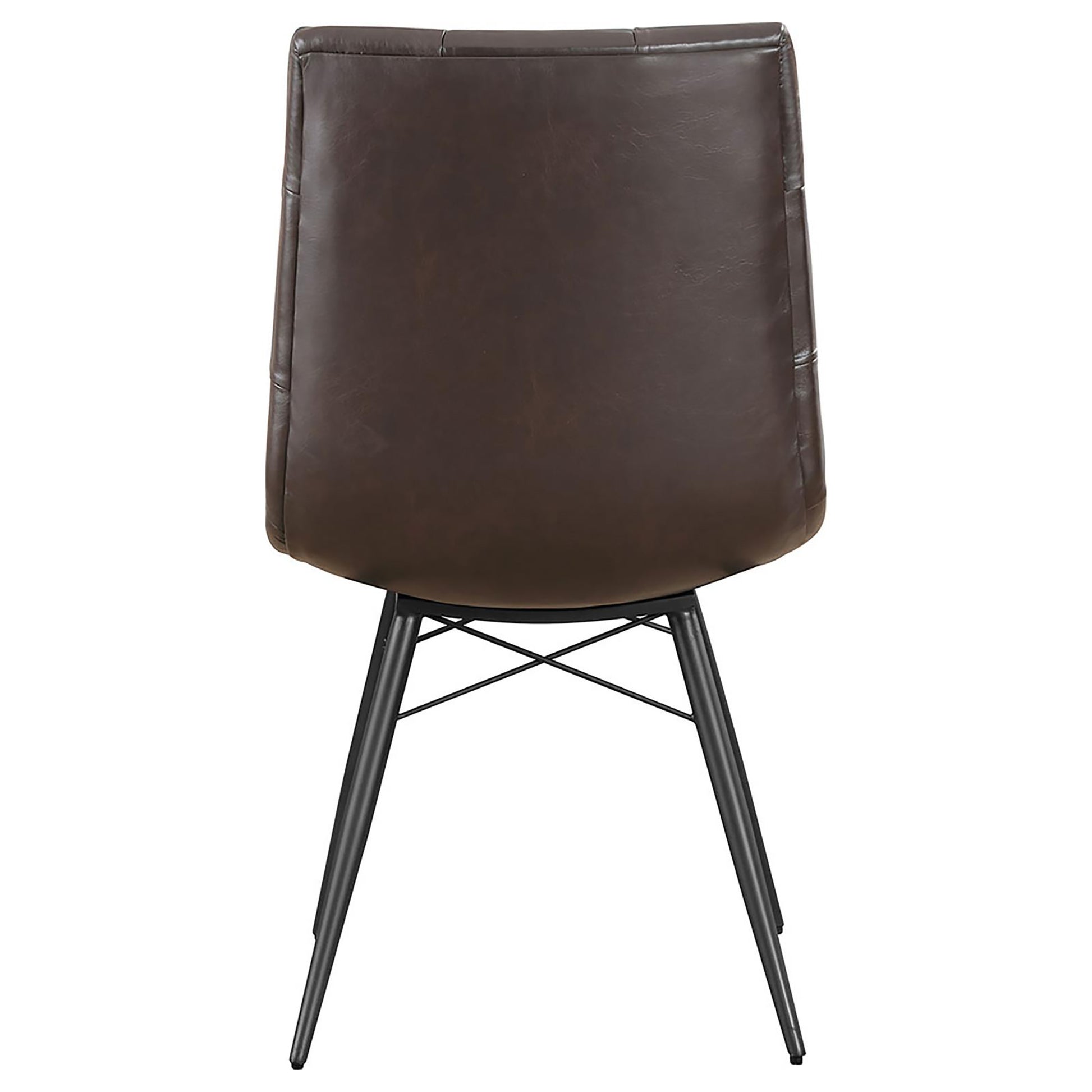 Brown And Gunmetal Back Dining Chairs Set Of 4 Brown Dining Room Industrial Side Chair Tufted Back Upholstered