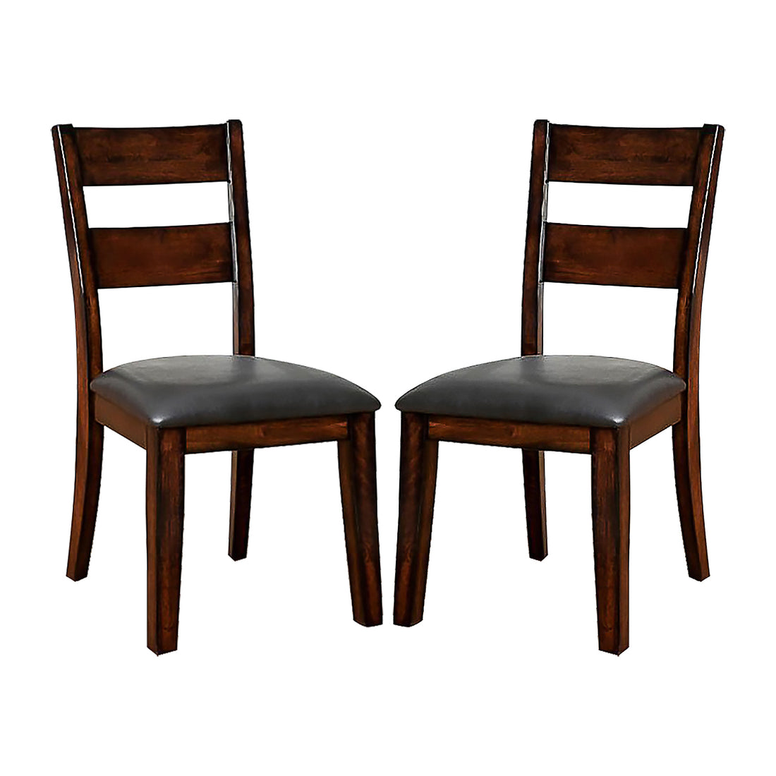 Pack Of 2 Paddedside Chairs In Dark Cherry Solid Cherry Dining Room Dining Chairs Ladder Back Faux Leather