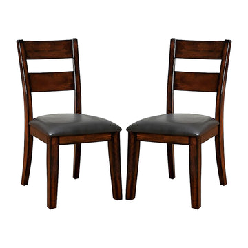 Pack Of 2 Paddedside Chairs In Dark Cherry Solid Cherry Dining Room Dining Chairs Ladder Back Faux Leather