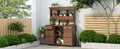 Garden Potting Bench Table, Rustic And Sleek Design With Multiple Drawers And Shelves For Storage, Brown Brown Garden & Outdoor Rustic Wood