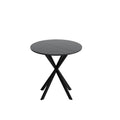 31.5'' Modern Round Dining Table With Crossed Legs, Black Occasional Table, Two Piece Detachable Table Top, Matte Finish Iron Legs Black Mdf Metal