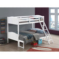 White Twin Full Bunk Bed With Arched Headboard Twin White Wood White Bedroom Transitional Rubberwood Bunk Wood