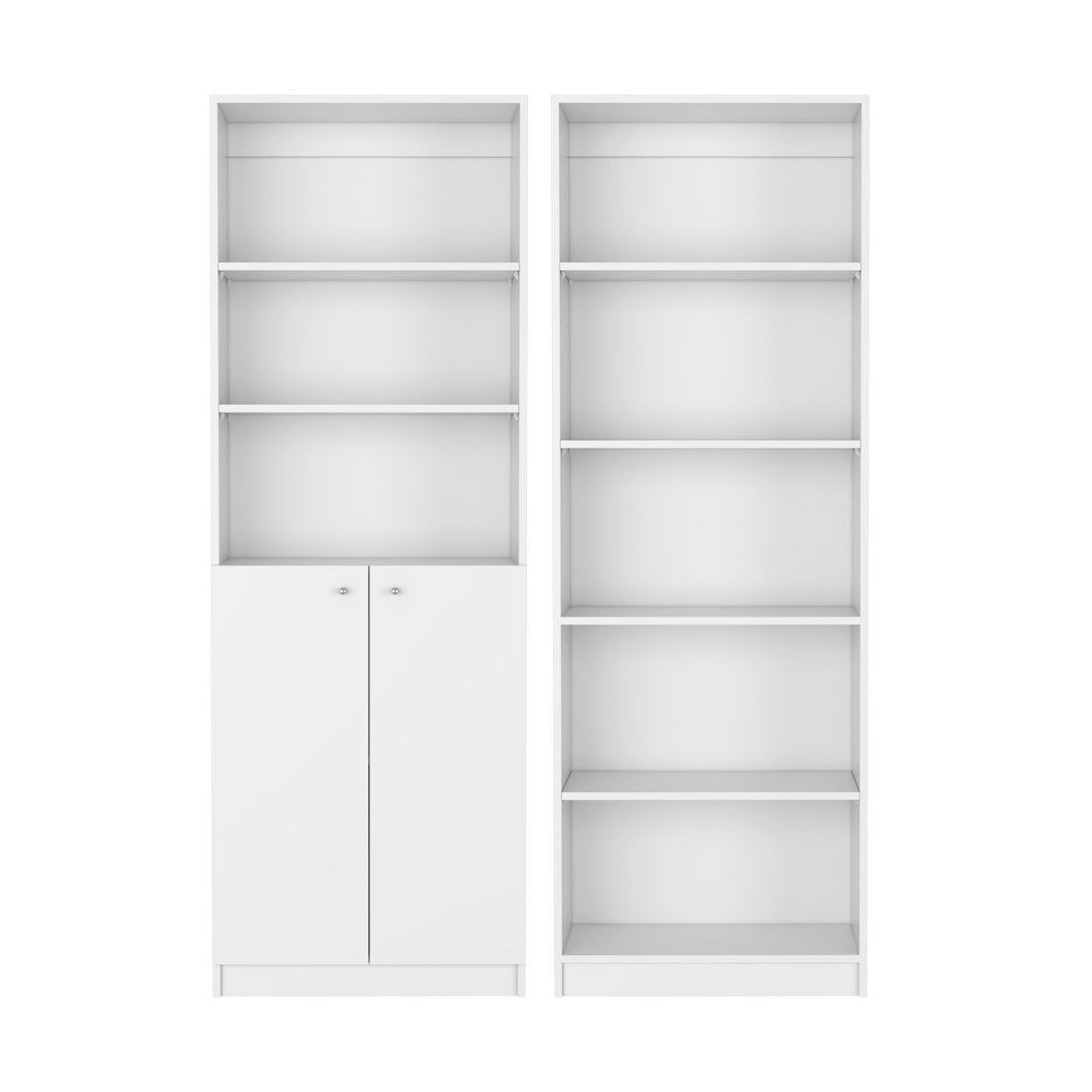 Paonia 2 Piece Living Room Set With 2 Bookcases, White White Particle Board Particle Board