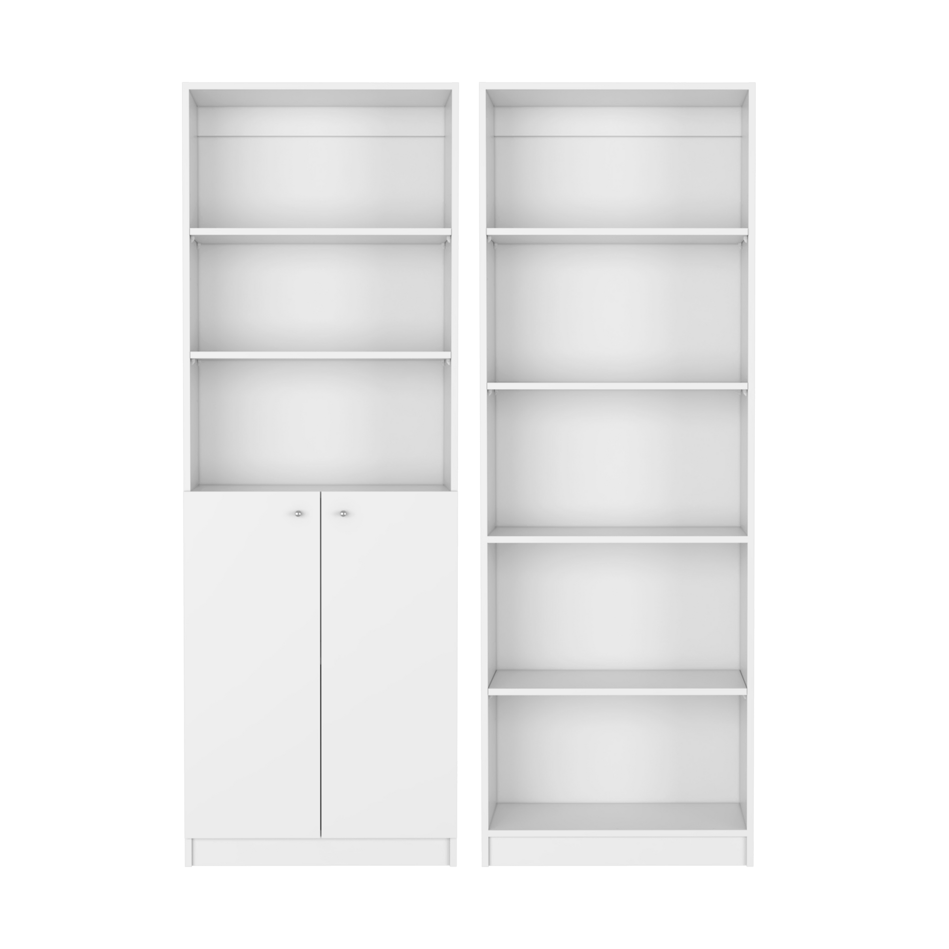 Paonia 2 Piece Living Room Set With 2 Bookcases, White White Particle Board Particle Board