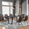 Brown And Gunmetal Back Dining Chairs Set Of 4 Brown Dining Room Industrial Side Chair Tufted Back Upholstered