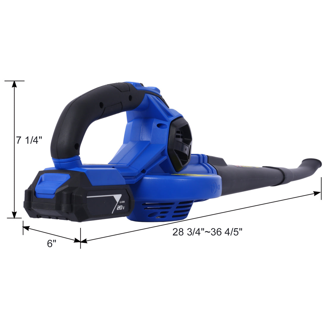 Cordless Leaf Blower Electric Leaf Blower Cordless With Battery And Charger 2 Speed Mode 20V Battery Powered Leaf Blowers For Lawn Care, Patio, Blowing Leaves And Snow Black Blue Plastic