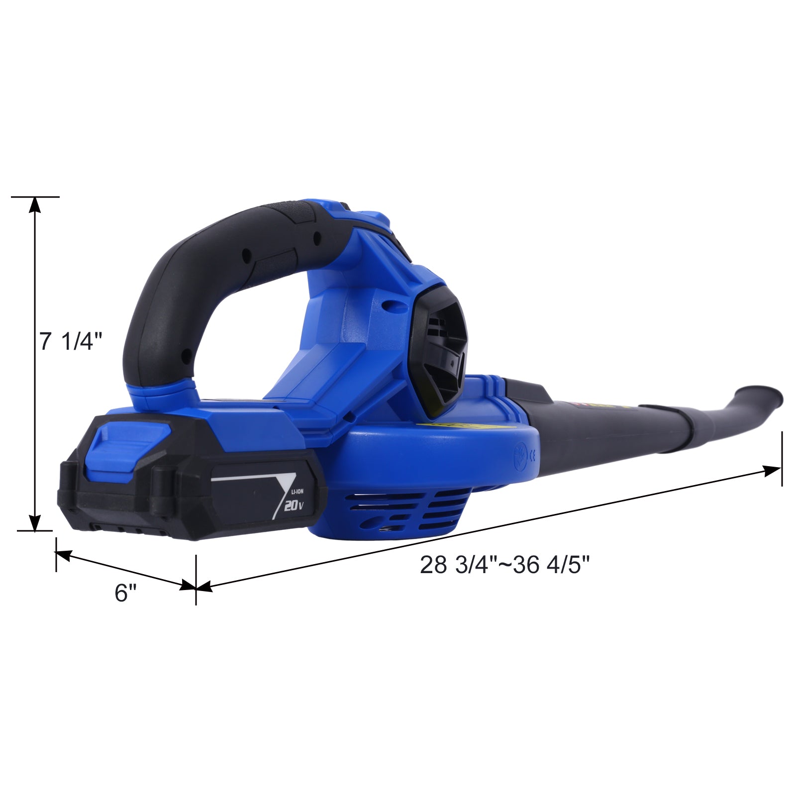 Cordless Leaf Blower Electric Leaf Blower Cordless With Battery And Charger 2 Speed Mode 20V Battery Powered Leaf Blowers For Lawn Care, Patio, Blowing Leaves And Snow Black Blue Plastic