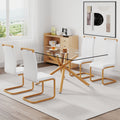 A Table With Four Chairs. Glass Dining Table With 0.39 