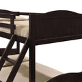 Espresso Twin Full Bunk Bed With Arched Headboard Twin Brown Wood Espresso Bedroom Transitional Rubberwood Bunk Wood