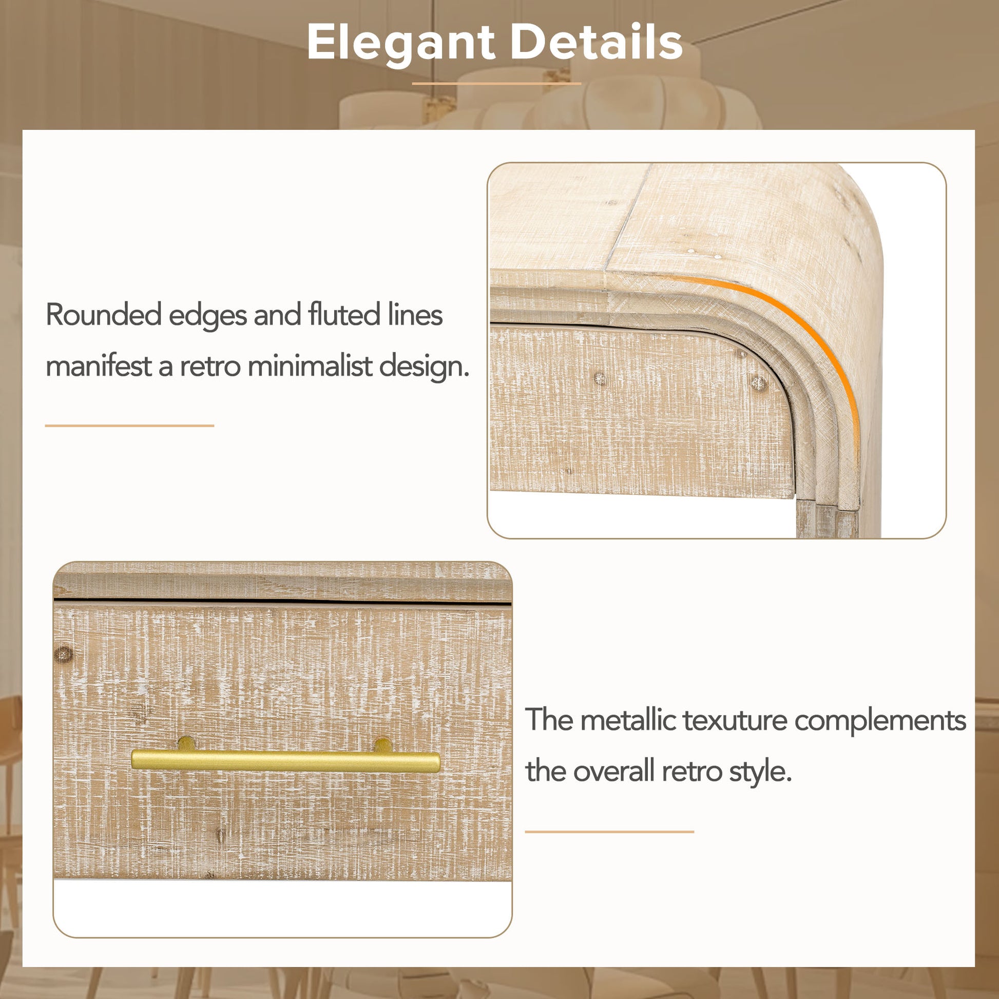 Unique Retro Console Table With Open Style, Two Top Drawers For Entrance, Dinning Room, Living Room Natural Wood Wash Natural Wood Wash Mdf
