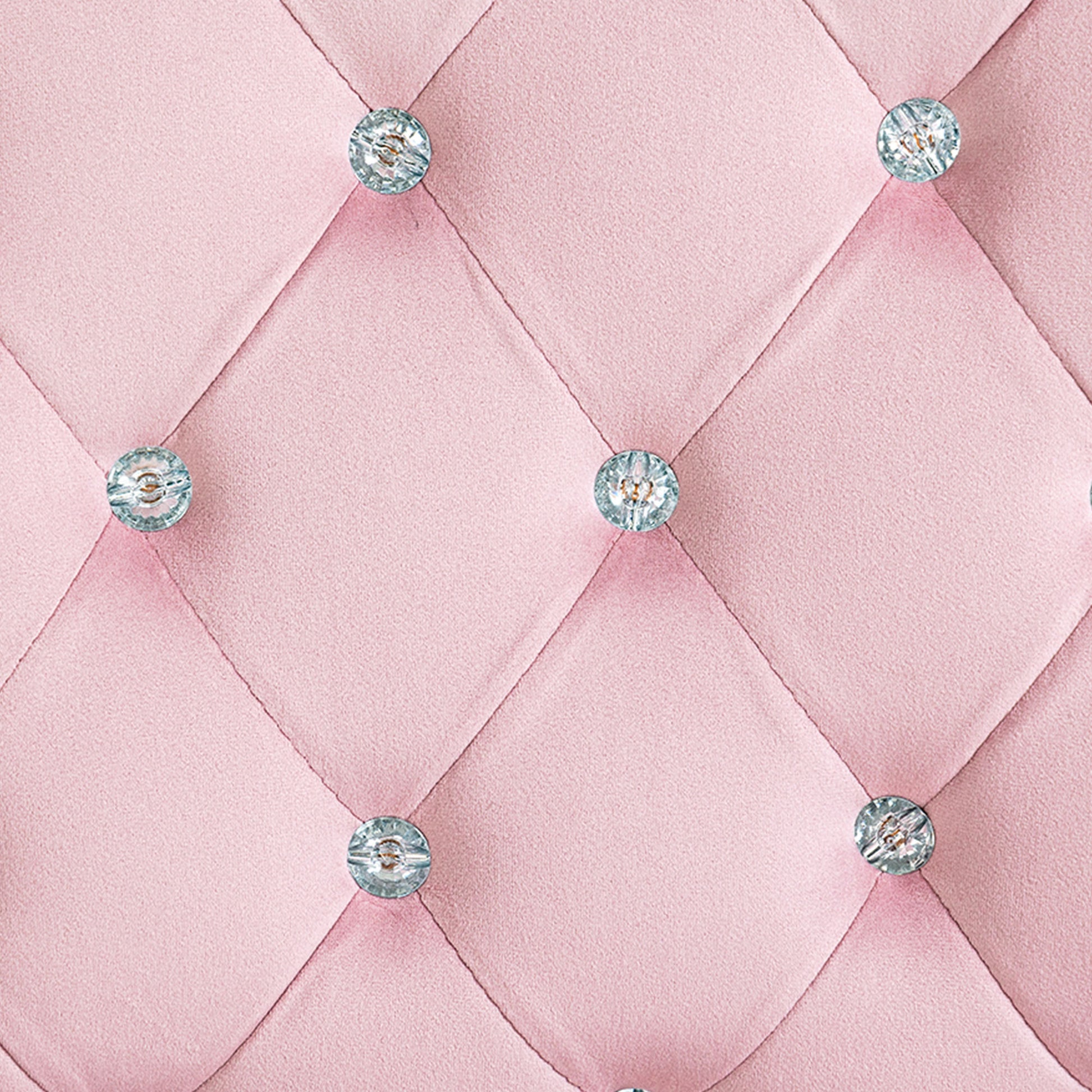 Vinsetto Velvet Home Office Chair, Button Tufted Desk Chair With Padded Armrests, Adjustable Height And Swivel Wheels, Pink Pink Polyester