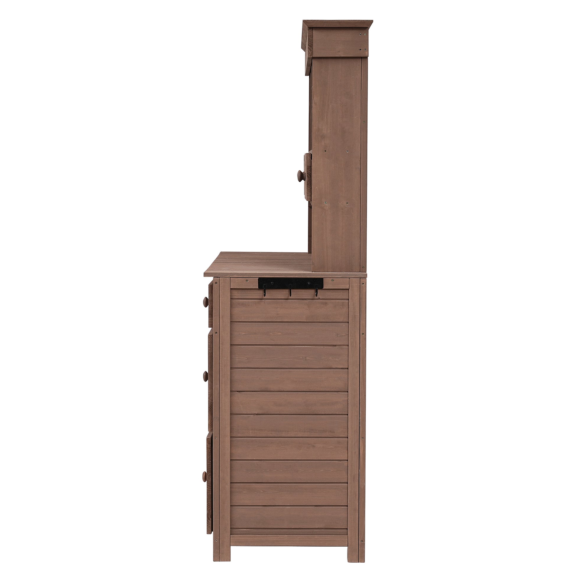 Garden Potting Bench Table, Rustic And Sleek Design With Multiple Drawers And Shelves For Storage, Brown Brown Garden & Outdoor Rustic Wood
