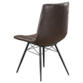 Brown And Gunmetal Back Dining Chairs Set Of 4 Brown Dining Room Industrial Side Chair Tufted Back Upholstered