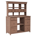 Garden Potting Bench Table, Rustic And Sleek Design With Multiple Drawers And Shelves For Storage, Brown Brown Garden & Outdoor Rustic Wood